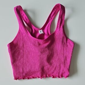 NWOT Yogalicious Hot Pink Ribbed Top